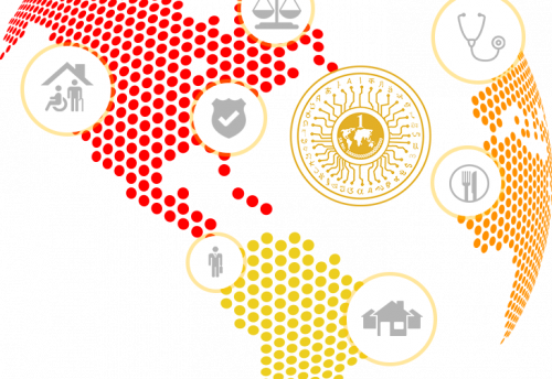 Global map showcasing Peace Coin's impact on key areas.